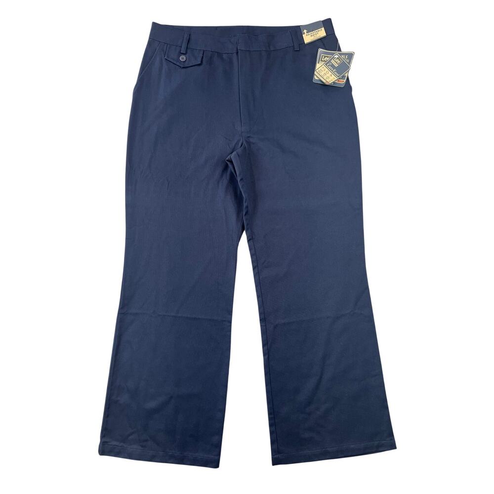 NWT Lee School Girls Navy Uniform Pants Adjustable Waist Wrinkle Free 18.5 Plus